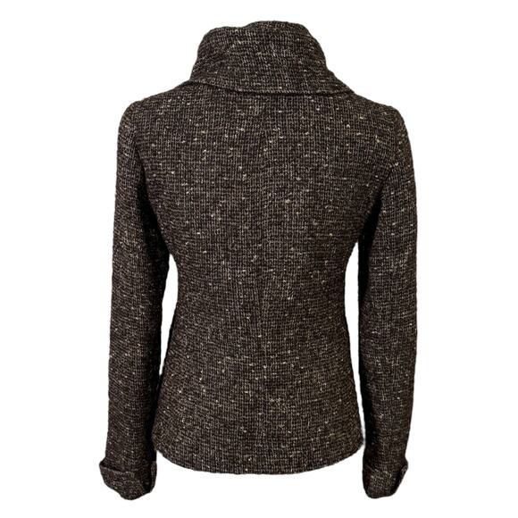 Lafayette 148 Women's 0 Ruffled Collar Jacket Brown Boucle Tweed Academia Preppy - Picture 4 of 8